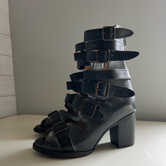 Freebird by Steven Bond Sandal Black whitewash Size 9 - Picture 2 of 10